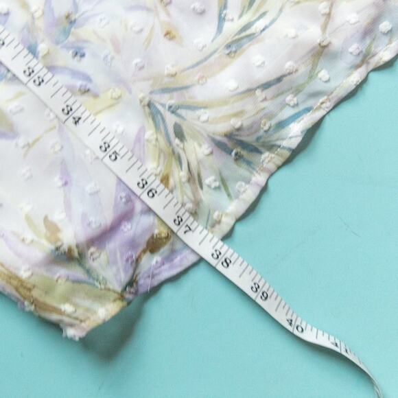 NEW Cece Purple One Shoulder Baja Palm Print Ruffle Neck Shift Dress Size Large - Picture 8 of 10